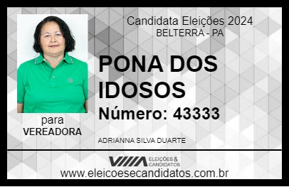 Candidato PONA DOS IDOSOS 2024 - BELTERRA - Eleições