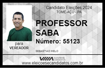 Candidato PROFESSOR SABA 2024 - TOMÉ-AÇU - Eleições