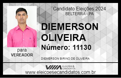 Candidato DIEMERSON OLIVEIRA 2024 - BELTERRA - Eleições