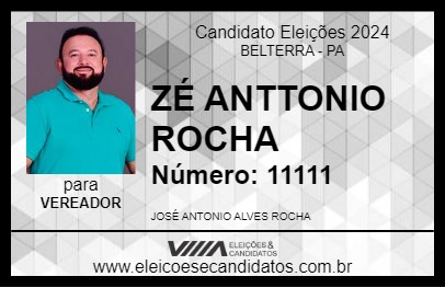 Candidato ZÉ ANTTONIO ROCHA 2024 - BELTERRA - Eleições