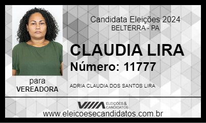 Candidato CLAUDIA LIRA 2024 - BELTERRA - Eleições