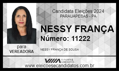 Candidato NESSY FRANÇA 2024 - PARAUAPEBAS - Eleições