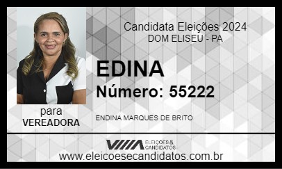 Candidato EDINA 2024 - DOM ELISEU - Eleições