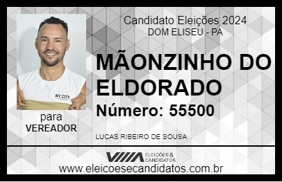 Candidato MÃONZINHO DO ELDORADO 2024 - DOM ELISEU - Eleições