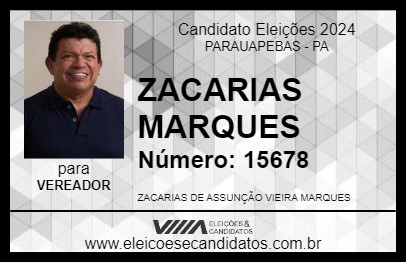 Candidato ZACARIAS MARQUES 2024 - PARAUAPEBAS - Eleições