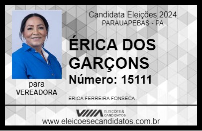 Candidato ÉRICA DOS GARÇONS 2024 - PARAUAPEBAS - Eleições