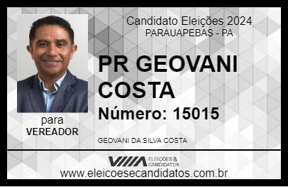 Candidato PR GEOVANI COSTA 2024 - PARAUAPEBAS - Eleições