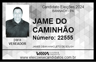 Candidato JAME DO CAMINHÃO 2024 - BANNACH - Eleições