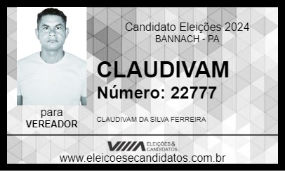 Candidato CLAUDIVAM 2024 - BANNACH - Eleições