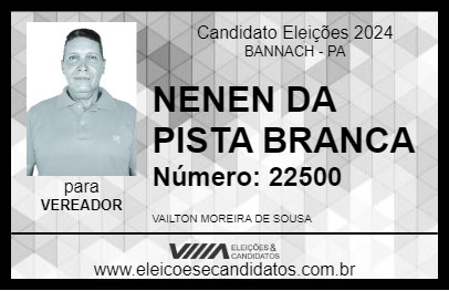 Candidato NENEN DA PISTA BRANCA 2024 - BANNACH - Eleições