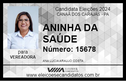 Candidato ANINHA DA SAÚDE 2024 - CANAÃ DOS CARAJÁS - Eleições