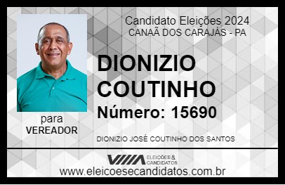 Candidato DIONIZIO COUTINHO 2024 - CANAÃ DOS CARAJÁS - Eleições