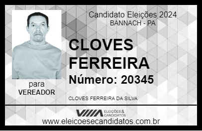 Candidato CLOVES FERREIRA 2024 - BANNACH - Eleições