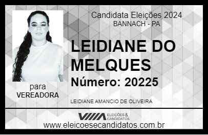 Candidato LEIDIANE DO MELQUES 2024 - BANNACH - Eleições