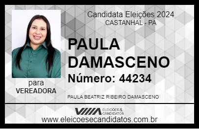 Candidato PAULA DAMASCENO 2024 - CASTANHAL - Eleições