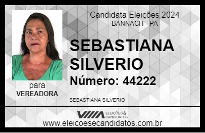 Candidato SEBASTIANA SILVERIO 2024 - BANNACH - Eleições