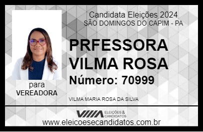 Candidato PROFESSORA VILMA ROSA 2024 - SÃO DOMINGOS DO CAPIM - Eleições