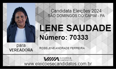 Candidato LENE SAUDADE 2024 - SÃO DOMINGOS DO CAPIM - Eleições