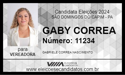 Candidato GABY CORREA 2024 - SÃO DOMINGOS DO CAPIM - Eleições