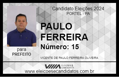 Candidato PAULO FERREIRA 2024 - PORTEL - Eleições