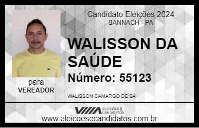 Candidato WALISSON DA SAÚDE 2024 - BANNACH - Eleições