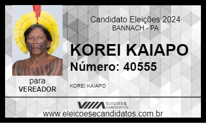 Candidato KOREI KAIAPO 2024 - BANNACH - Eleições