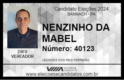 Candidato NENZINHO DA MABEL 2024 - BANNACH - Eleições