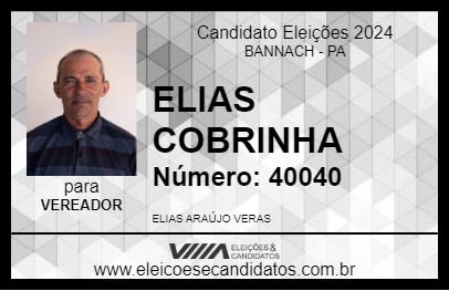 Candidato ELIAS COBRINHA 2024 - BANNACH - Eleições