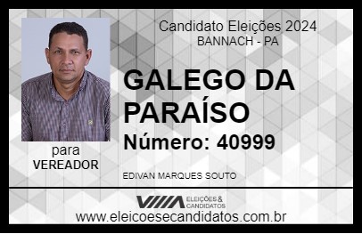 Candidato GALEGO DA PARAÍSO 2024 - BANNACH - Eleições