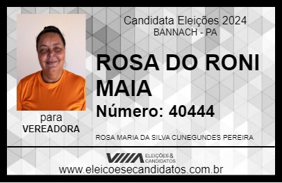 Candidato ROSA DO RONI MAIA 2024 - BANNACH - Eleições