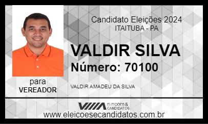 Candidato VALDIR SILVA 2024 - ITAITUBA - Eleições