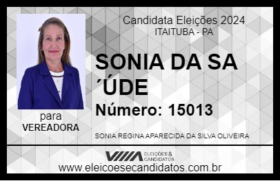 Candidato SONIA DA SAÚDE 2024 - ITAITUBA - Eleições