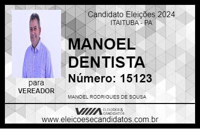 Candidato MANOEL DENTISTA 2024 - ITAITUBA - Eleições