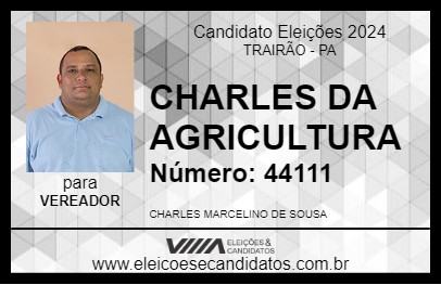 Candidato CHARLES DA AGRICULTURA 2024 - TRAIRÃO - Eleições