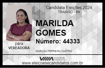 Candidato MARILDA GOMES 2024 - TRAIRÃO - Eleições