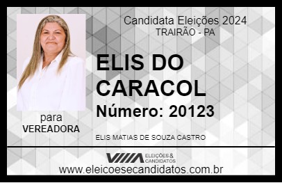 Candidato ELIS DO CARACOL 2024 - TRAIRÃO - Eleições