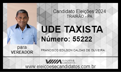 Candidato UDE TAXISTA 2024 - TRAIRÃO - Eleições