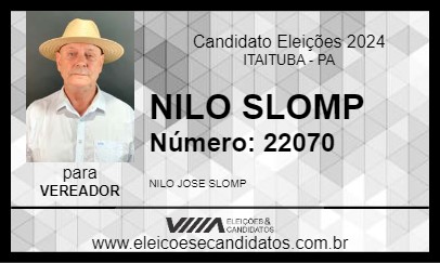 Candidato NILO SLOMP 2024 - ITAITUBA - Eleições