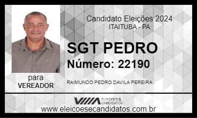 Candidato SGT PEDRO 2024 - ITAITUBA - Eleições