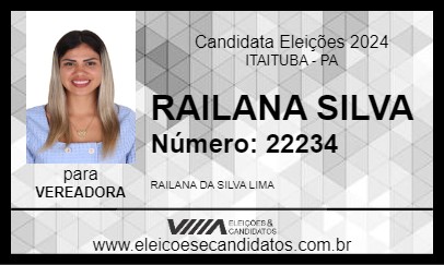 Candidato RAILANA SILVA 2024 - ITAITUBA - Eleições