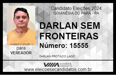 Candidato DARLAN SEM FRONTEIRAS 2024 - GOIANÉSIA DO PARÁ - Eleições