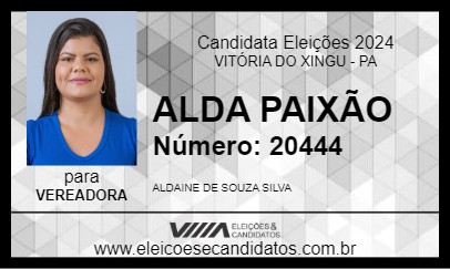 Candidato ALDA PAIXÃO 2024 - VITÓRIA DO XINGU - Eleições