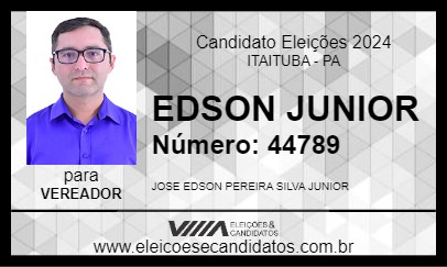 Candidato EDSON JUNIOR 2024 - ITAITUBA - Eleições