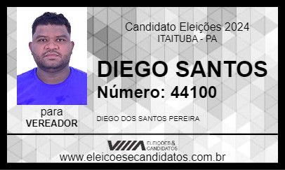 Candidato DIEGO SANTOS 2024 - ITAITUBA - Eleições