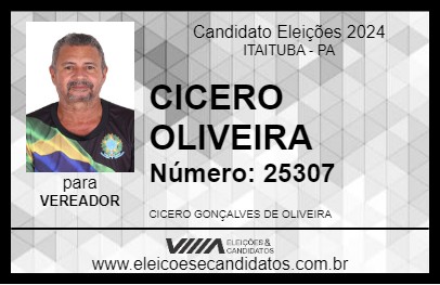 Candidato CICERO OLIVEIRA 2024 - ITAITUBA - Eleições