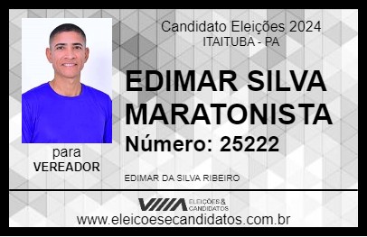 Candidato EDIMAR SILVA MARATONISTA 2024 - ITAITUBA - Eleições