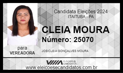 Candidato CLEIA MOURA 2024 - ITAITUBA - Eleições