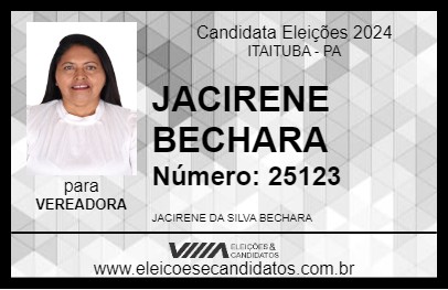 Candidato JACIRENE BECHARA 2024 - ITAITUBA - Eleições