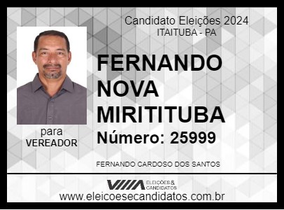 Candidato FERNANDO NOVA MIRITITUBA 2024 - ITAITUBA - Eleições