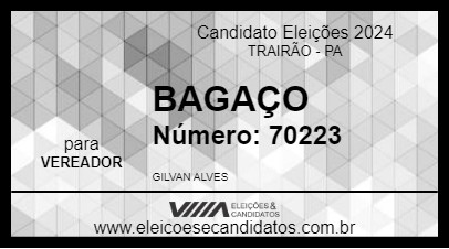 Candidato BAGAÇO 2024 - TRAIRÃO - Eleições